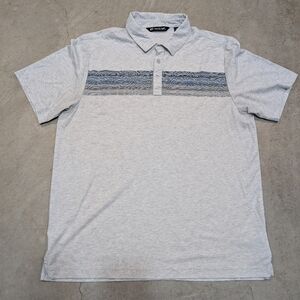 Travis Mathew Mens L Polo Golf Gray Stained